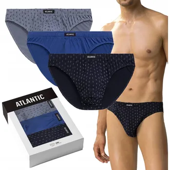 Slipy Pánské slipy Atlantic 3Mp-177 A'3 S-Xl M tmavě modrá-modrá-šedá