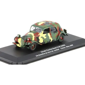 autíčko DeAgostini Citroen Traction Avant 11BL 1934 1:43 - časopis Samochody Wojskowe s modelem #100 Citroen Traction - kovový model auta