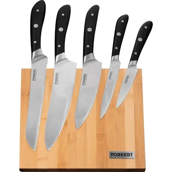 Kuchyňský nůž Sada kuchařských nožů Vilem s dřevěným blokem