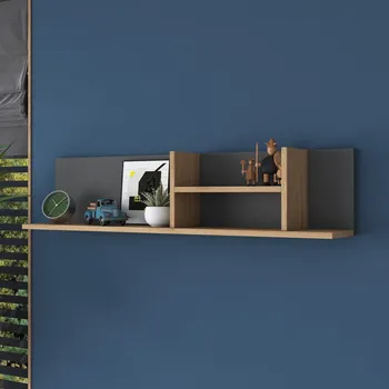 police Nástěnná police AE103 antracitová/ořech