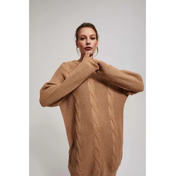 Dámské šaty Svetrové šaty Moodo hnědá | krémová 2502974