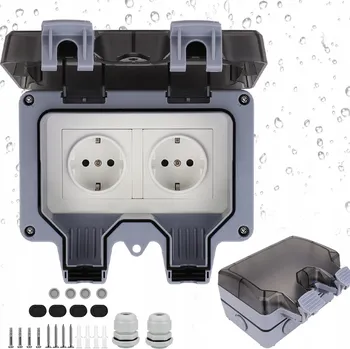 Elektrická zásuvka VODĚODOLNÁ ZAHRADNÍ ZÁSUVKA VENKOVNÍ IP66 VODOTĚSNÁ ZÁSUVKA