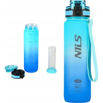 Láhev Láhev 950 ml Modrá Tritanová NILS CAMP Bez BPA S Košíčkem Na Ovoce