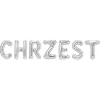 Balónek Foliový balónek banner nápis křest stříbrný 40 cm