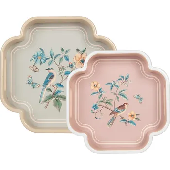 Vánoční dekorace Clayre & Eef - Sada dvou dekorativních dřevěných podnosů 6H2461