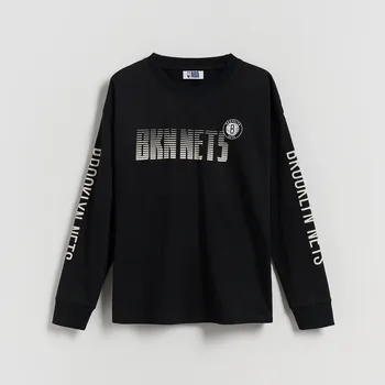 Chlapecké tričko Reserved - Dlouhý rukáv Brooklyn Nets NBA - černý - 043FI-99X - 043FI-99X-128