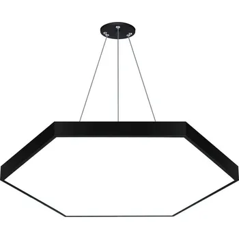 Interlook LPL-003 | Závěsné LED stropní svítidlo 100W | šestiúhelník plný | hliník | CCD nebliká | Φ100x6 Černý
