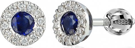 Gems, Decentní náušnice Lien, bílé zlato s brilianty a safíry, 585-38-3-0420.1B00.0.00.HSI.602.05