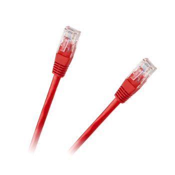 Síťový kabel Lechpol Patchcord UTP 8c kabel zástrčka-zásuvka 0,5 m CCA červený