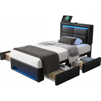 Postel Jednolůžková dřevěná postel Arhatreya 90x200 černá