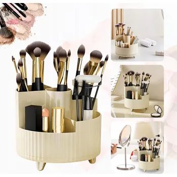 Úložný box Organizér na kosmetiku stojan úložný box béžový