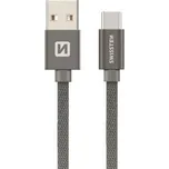 Datový kabel SWISSTEN USB/Micro USB 20 cm šedý