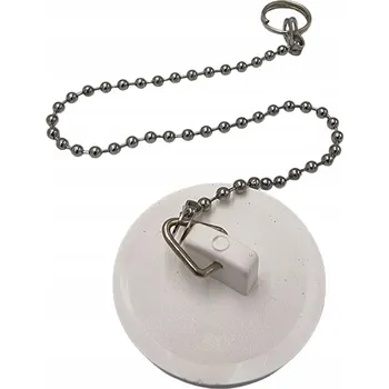 Sifon Aqbau Zátka sifonu do vany s řetízkem BÍLÁ plast