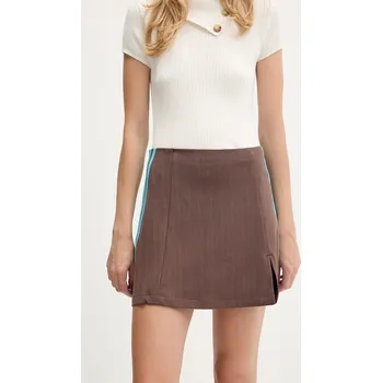 Dámská sukně Sukně adidas Originals Tailored Skirt hnědá barva, mini, áčková, JX5305 88X, vel. XS