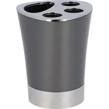 Držák na kartáček Koupelnový pohár na kartáčky Cuesta, šedá/s chromovými prvky, 250 ml