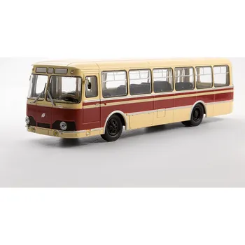 autíčko Autobus LiAZ 677 1:43 - MODIMIO - Naše autobusy časopis s modelem #28 LiAZ-677 - kovový model autobusu