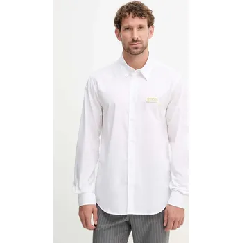Pánská košile Bavlněná košile Versace Jeans Couture pánská, bílá barva, regular, s klasickým límcem, 79GALKR1 CN00K 79GALKR1.CN00K 00X, vel. 54