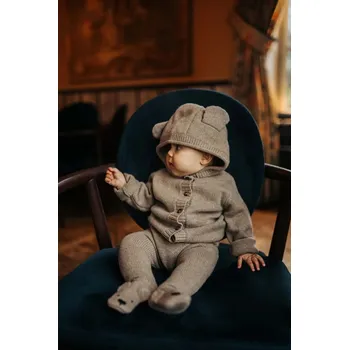 Dámský svetr Kojenecký vlněný kardigan Donsje Brittan Merino Wool Cardigan Bear 3039601 hnědá 84X, vel. 68