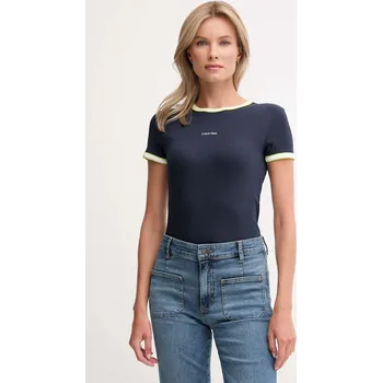 Dámské tričko Tričko Calvin Klein Jeans dámské, tmavomodrá barva, LV047D201G 59X, vel. S