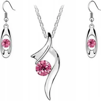 Souprava šperků Stříbrná souprava šperků s růžovými zirkony