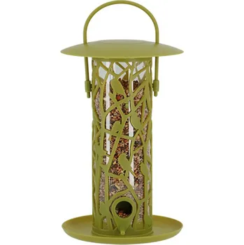 Zahradní dekorace Závěsné krmítko pro ptáky Silo, 23x16 cm, plast, zelená