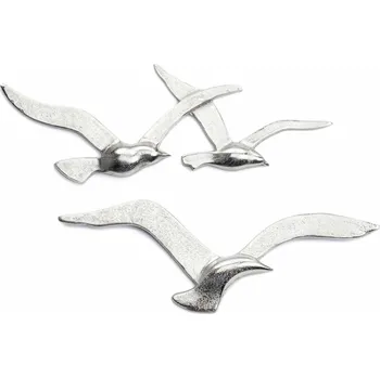 Dekorace do dětského pokoje Hliníková dekorace na zeď Birds 13x35 cm + 12x40 cm