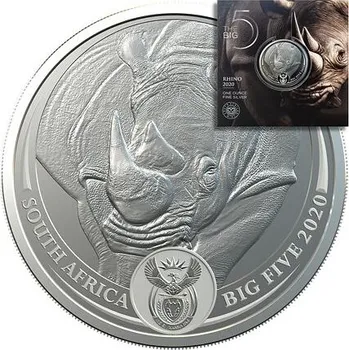 Stříbrná mince Big Five - Rhino (Nosorožec) 1 Oz 2020 (3.)
