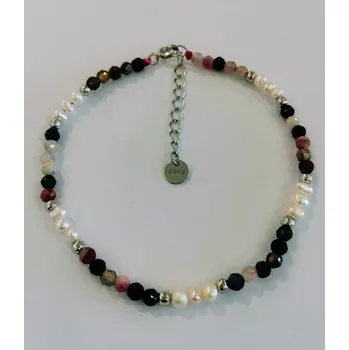 Náramek Stříbrný náramek s pravými kameny