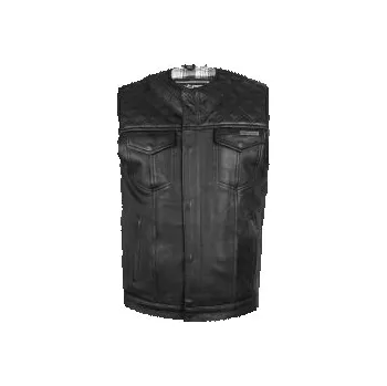 Moto vesta Kožená moto vesta W-TEC Losango - Black, 3XL