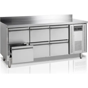 TEFCOLD Chladicí Stůl Nerez CK 7360 + AKCE | š. 180 cm, 6x Šuplík, GN1/1, Servis ČR