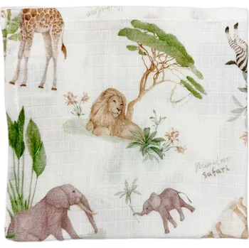 látková plena Mimilove Mušelínová plenka 40x40 cm Safari