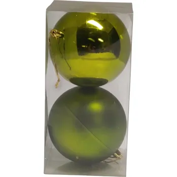 Vánoční dekorace Vánoční koule velká zelená 2 ks