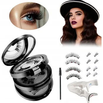 Umělé řasy Magnetické řasy 3D Natural Look Magnetic Lashes Kit 4 PÁRY + ZRCÁTKO + Klip