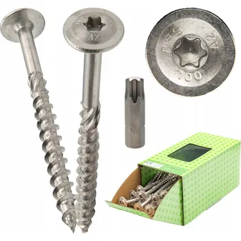 Vrut Konstrukční vruty do dřeva, TALÍŘOVÉ 8x50 mm, NEREZOVÁ OCEL A2, 50 Ks