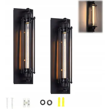 Nástěnné svítidlo 2 X Nástěnné svítidlo do obýváku Retro černé Nástěnné světlo