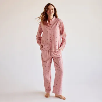 Reserved - Dvoudílná bavlněná pyžamová souprava - červená - 119EY-33X - 119EY-33X-XS