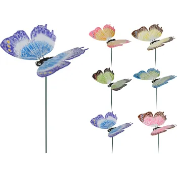 Zahradní dekorace Motýl zápich 40 cm mix druhů, 6 ks