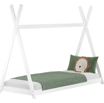 Dětská postel Dětská postel z buku Tipi, 90x200 cm, bílá