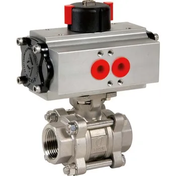 Ventil 740 Nerezový kulový kohout závitový s pneupohonem dvojčinným ADA Závit - dimenze: 3/4"