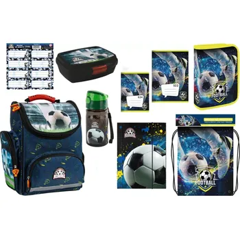 Školní batoh Zvýhodněná školní sada s aktovkou fotbal 9 ks