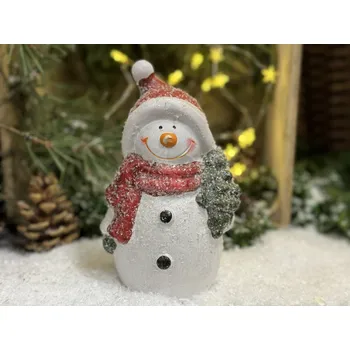 Vánoce Sněhulák keramický zasněžený malý / stromek