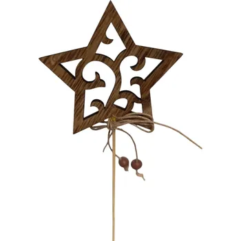 Vánoční dekorace Zápich hvězda s mašlí