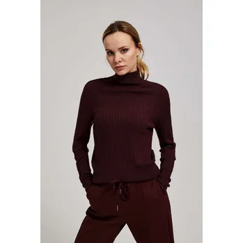 Dámský svetr Tenký svetr s rolákem Moodo tmavě červená 2550793