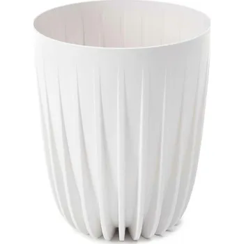 Květináč PLASTOVÝ KVĚTINÁČ STRIPPED ECO 30X25 CM BÍLÁ