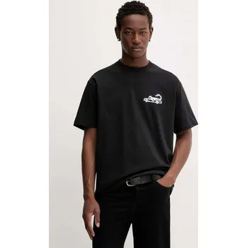 Bavlněné tričko Vans pánské, černá barva, s potiskem, VN000PDABLK1 99X, vel. S