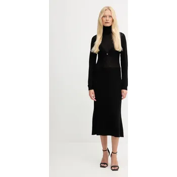 Dámské šaty Šaty s příměsí vlny Elisabetta Franchi černá barva, midi, AM30S57E2 99X, vel. 38