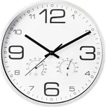 Nástěnné hodiny s vlhkoměrem a teploměrem Julie, bílá/černá