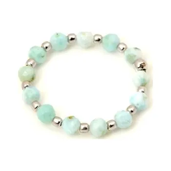 Šperk Flexibilní prsten 7 Angelic Eyes se stříbrnými kuličkami a larimary STRP0632F