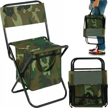 Zahradní nábytek Skládací rybářská židle Kapsell.mk KRZESŁO WĘDKARSKIE SKŁADANE Velká XXL, nosnost 150 kg, zelená