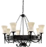 Searchlight 0818-8BK - Lustr na řetězu CARTWHEEL 8xE27/60W/230V černá